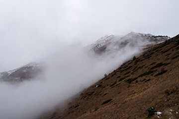 Mountains on cloudy day