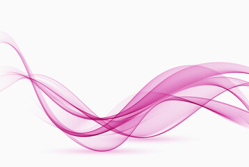 Fototapeta premium Abstract soft smooth design template with pink wavy lines on white background. Vector illustration.