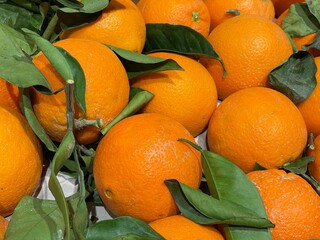 oranges à feuilles