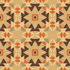 Retro Ethnic geometrical pattern - vector seamless background