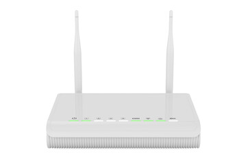 Wireless internet router, front view. 3D rendering