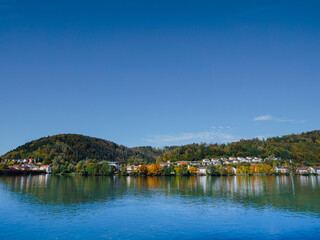 Aussicht auf das Donautal bei Passau in Bayern