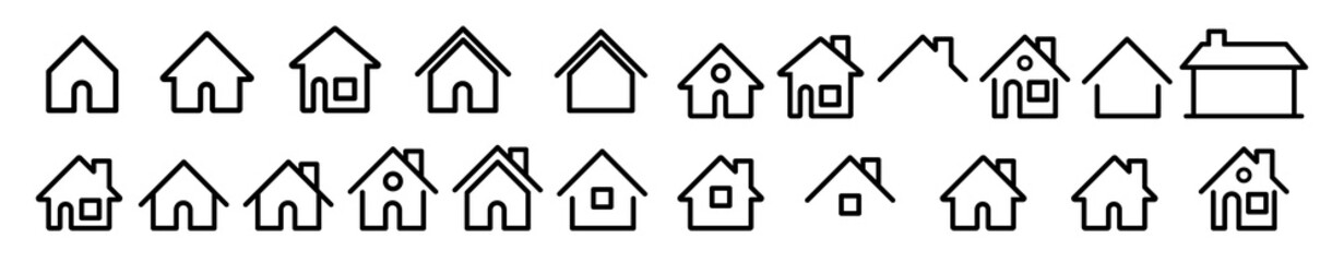 Fototapeta premium Home flat icon set vector illustration