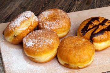 fried in oil Berlin donuts with stuffing