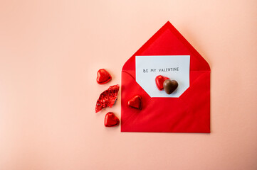 Red envelope with a note 