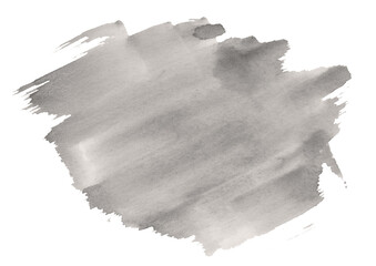 Watercolor gray Blot on white background. Colorful Blot