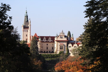 Chateau view in the autumn park