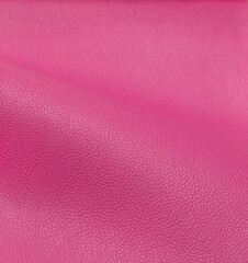 The texture of pink leather with a bend.