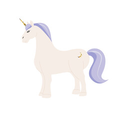 Unicorn with glitter and purple mane