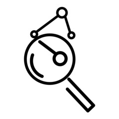 Research flat icon. Analysis pictogram for web. Line stroke. Isolated on white background. Vector eps10