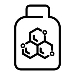 Pills bottle flat icon. Pictogram for web. Line stroke. Isolated on white background. Vector eps10. Preparats for health
