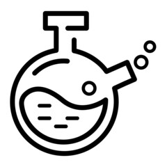 Test tube flat icon. Pictogram for web. Line stroke. Isolated on white background. Chemistry icons vector eps10