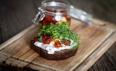 bruschetta with tomato and oil