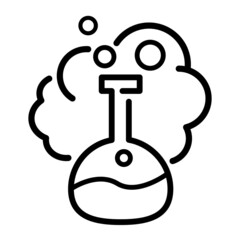 Test tube flat icon. Pictogram for web. Line stroke. Isolated on white background. Chemistry icons vector eps10