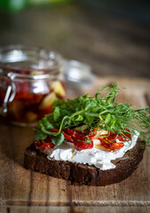 bruschetta with tomato and cheese