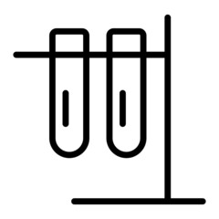 Test tube flat icon. Pictogram for web. Line stroke. Isolated on white background. Vector eps10