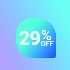 29% off Sale banner offer ad discount promotion vector banner. price discount offer. season sale promo sticker colorful background