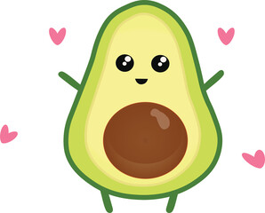 Cute avocado vector illustration 