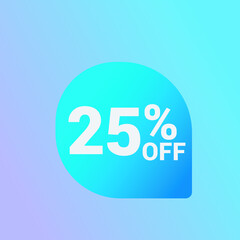 25% off Sale banner offer ad discount promotion vector banner. price discount offer. season sale promo sticker colorful background