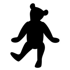 Teddy Bear Toy. Silhouette icon vector illustration.