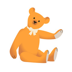 Obraz premium Teddy Bear Toy. Vector illustration.