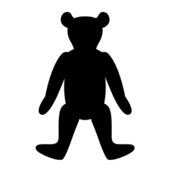 Teddy Bear Toy. Silhouette icon vector illustration.