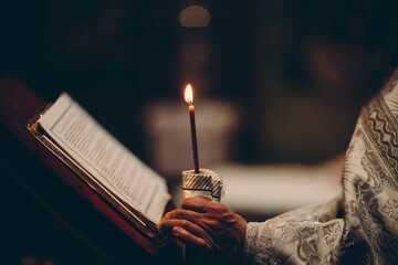 burning candles in the temple
