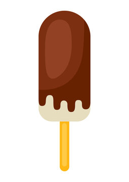 Illustration of popsicle ice cream. Summer image for holiday or vacation.