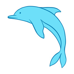 Stylized illustration of dolphin. Marine fauna and wildlife.