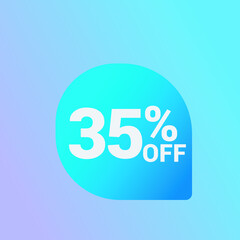 35% off Sale banner offer ad discount promotion vector banner. price discount offer. season sale promo sticker colorful background