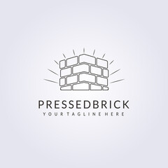 line pile stack bricks logo vector illustration design simple vintage linear template logo graphic design