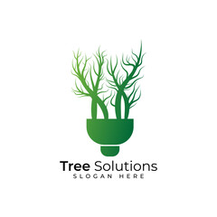 Tree Idea Icon Logo Design Element