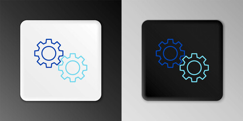 Line Gear icon isolated on grey background. Cogwheel gear settings sign. Cog symbol. Colorful outline concept. Vector