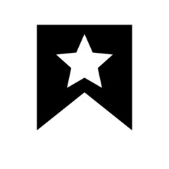 Silhouette icon of a bookmark with stars. Vector.