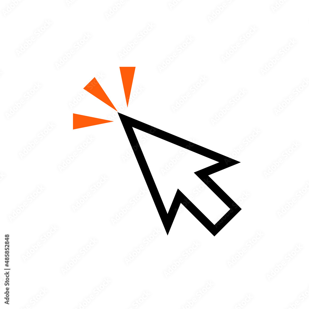 Poster clicking the mouse cursor. pointer icon. vectors.