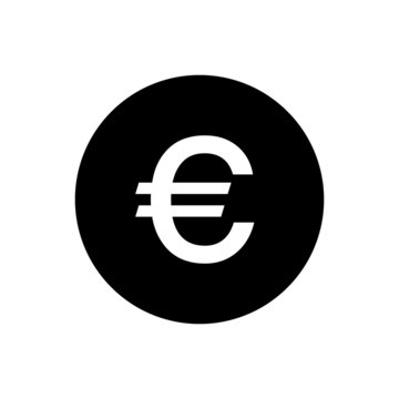 Euro silhouette icon. Money coin. Vector.