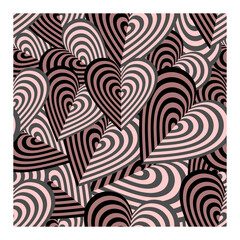 Intertwined hearts seamless pattern set  for paper, cover, fabric, interior decor