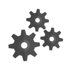 Three modern gear icons. Vector.