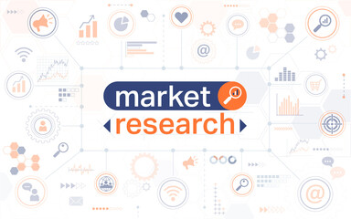 Fototapeta na wymiar Market research horizontal web banner