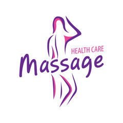 Obraz na płótnie Canvas Vector logo of the medical back massage salon