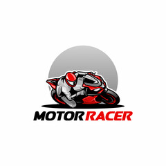 motorcycle - motor race illustration logo vector