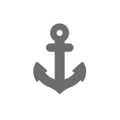 anchor vector icon.  ship anchor flat design symbol on a white background.