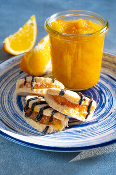 Orange Jam In Glass With Coockies