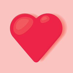 red Valentine's Day heart- vector illustration