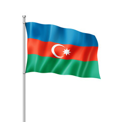 Azerbaijani flag isolated on white