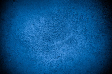 Old wall pattern texture cement blue dark abstract  blue color design are light with black gradient background.