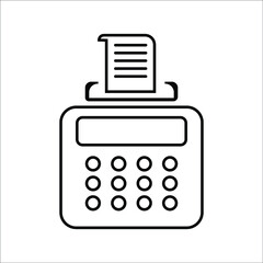 Billing, machine, bill, invoice outline icon.