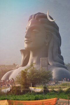 BEAUTIFUL ISHA YOGA ADIYOGI SHIVA STATUE PHOTO
