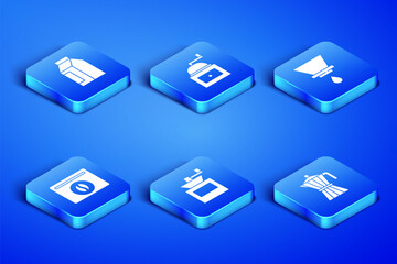 Set Coffee moca pot, Bag coffee beans, Manual grinder, and V60 maker icon. Vector