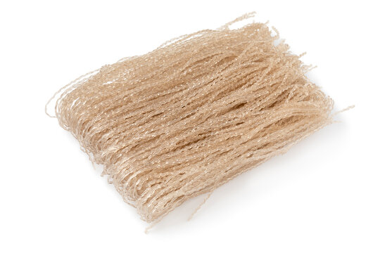 Raw sweet potato starch glass noodle, Dangmyeon, isolated on white background